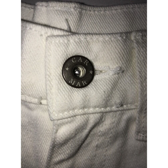 New Carmar Mid Rise White Denim Shorts LF Store Cotton Distressed Embroidered 24 - Picture 4 of 9